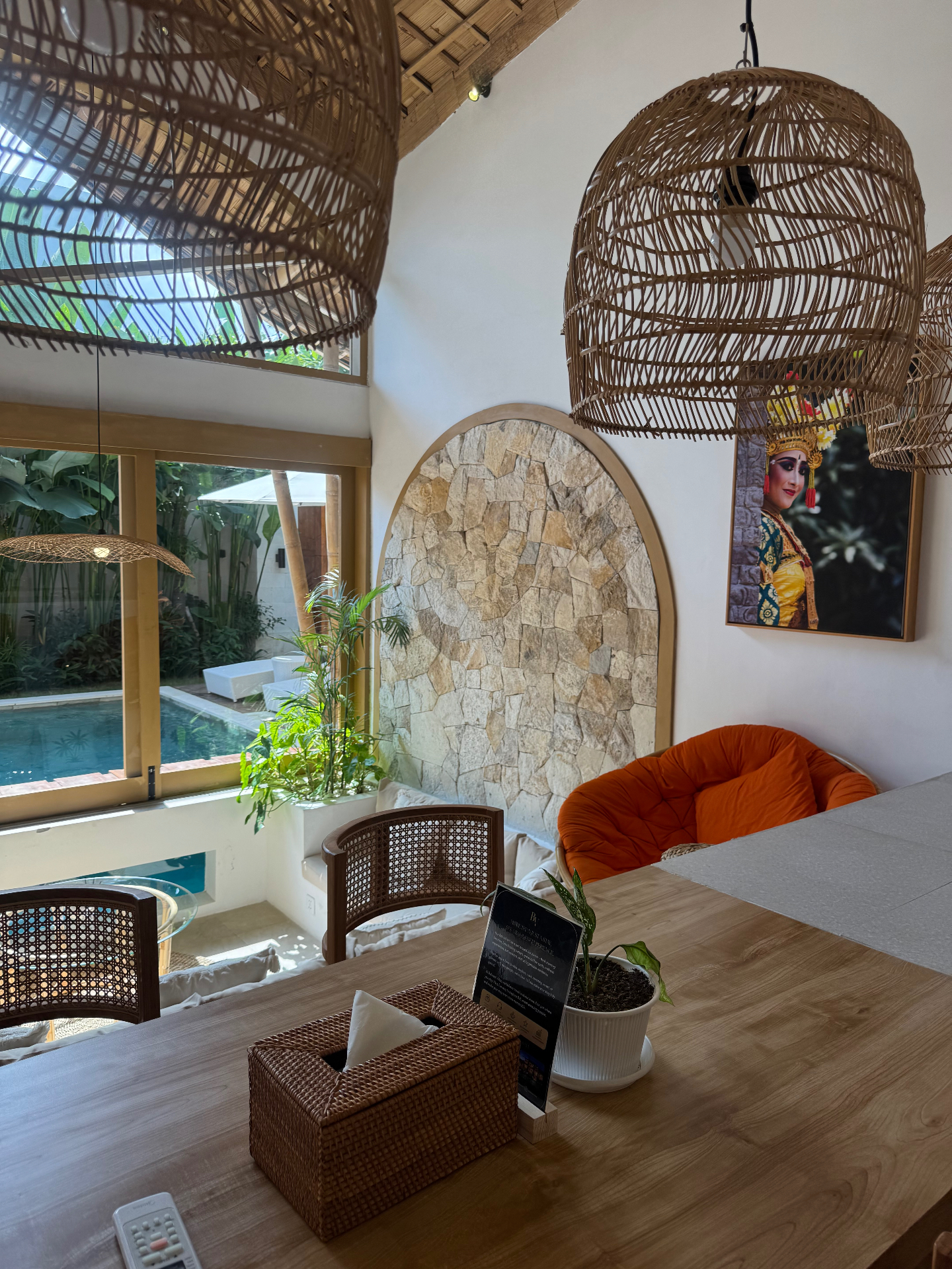 Open-plan villa dining and living space