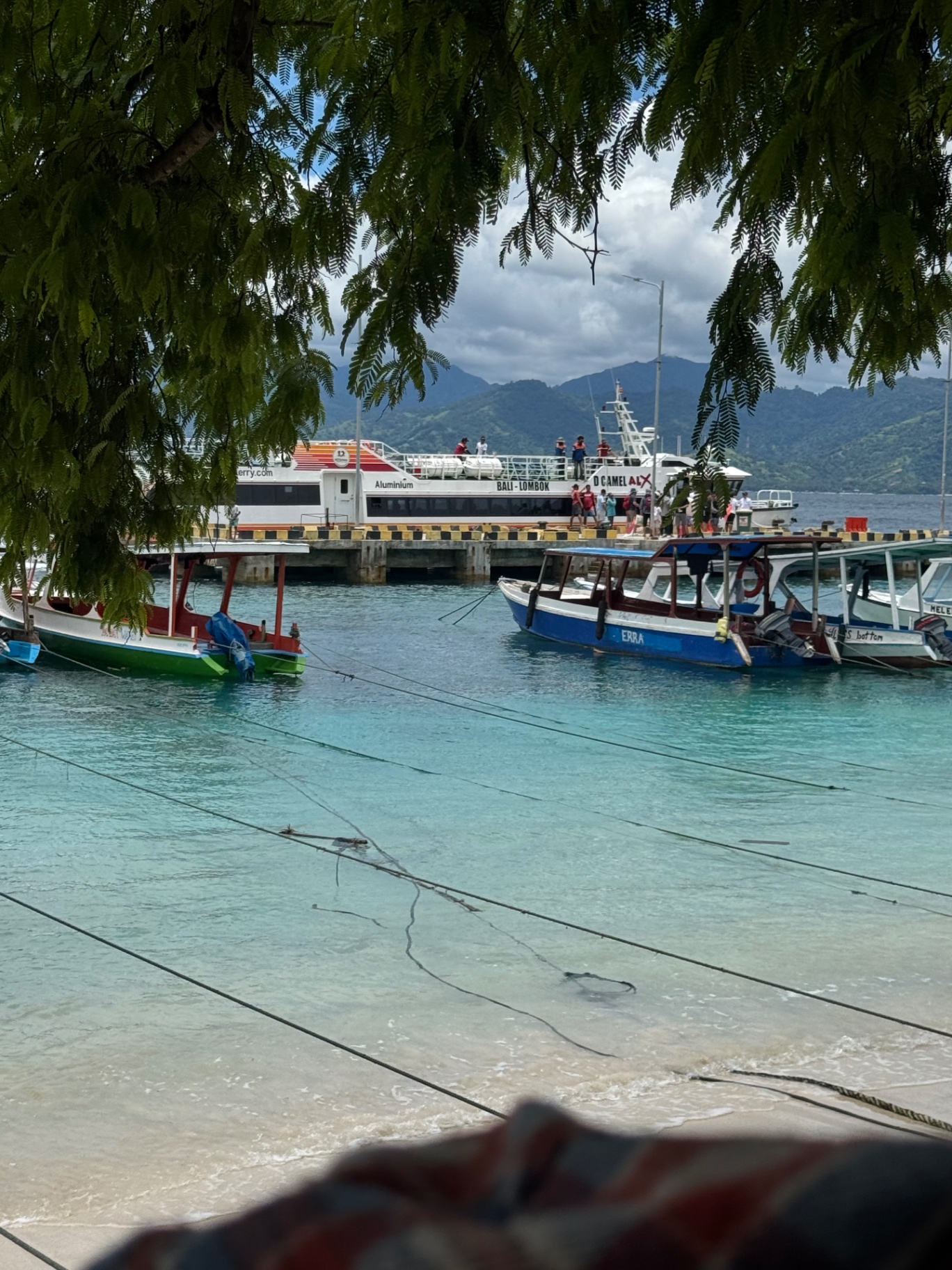 Boats at the Gili island harbour